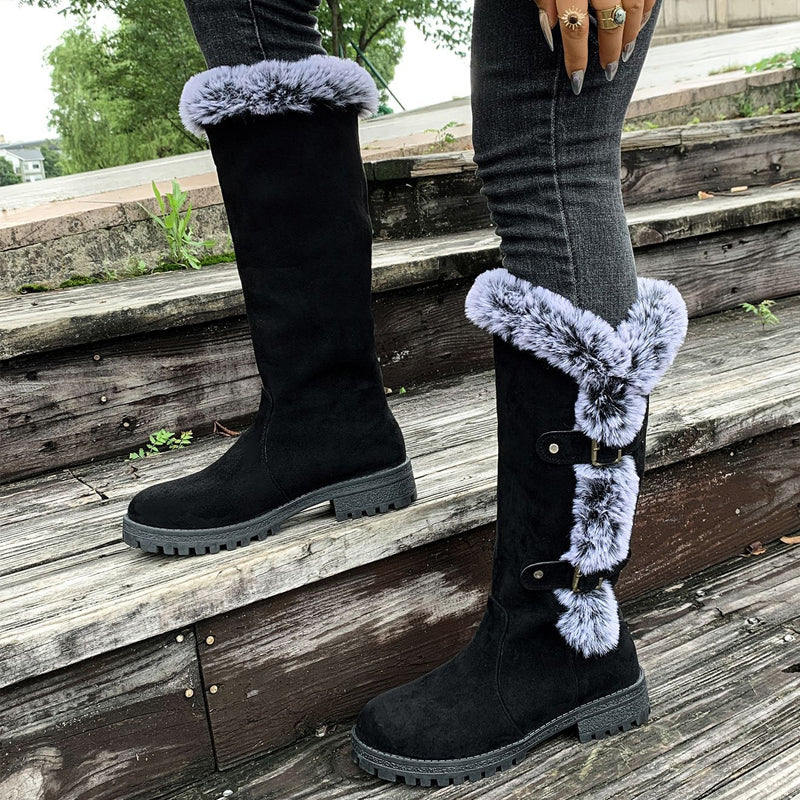 Elviry | Gefütterte Mid-Calf Schneestiefel mit Kunstfell