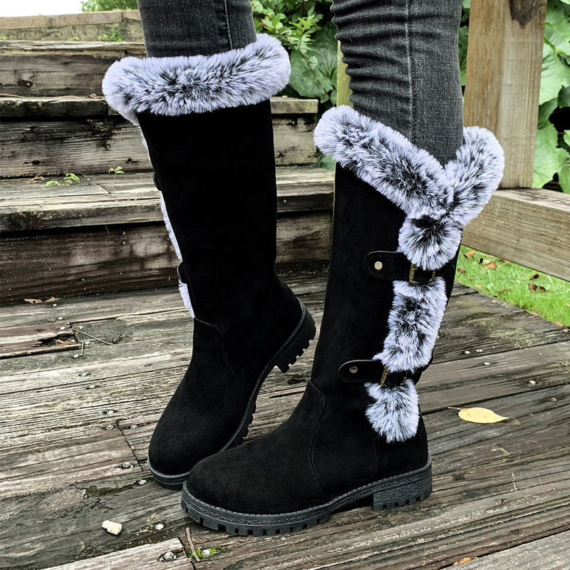 Elviry | Gefütterte Mid-Calf Schneestiefel mit Kunstfell