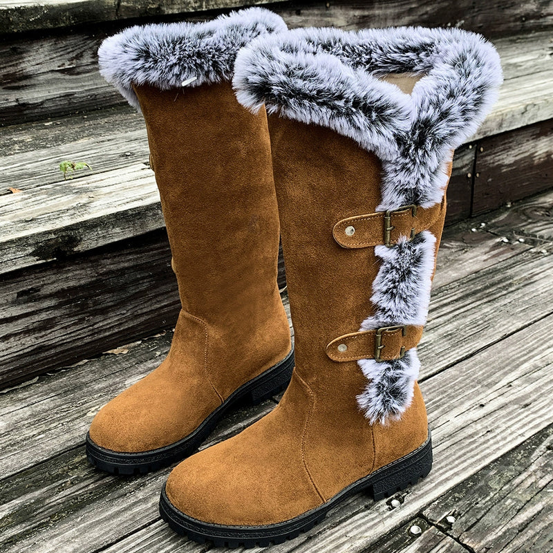 Elviry | Gefütterte Mid-Calf Schneestiefel mit Kunstfell