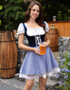 Oktoberfest Dirndl Kostüm Set mit Schürze im Biermädchen-Stil
