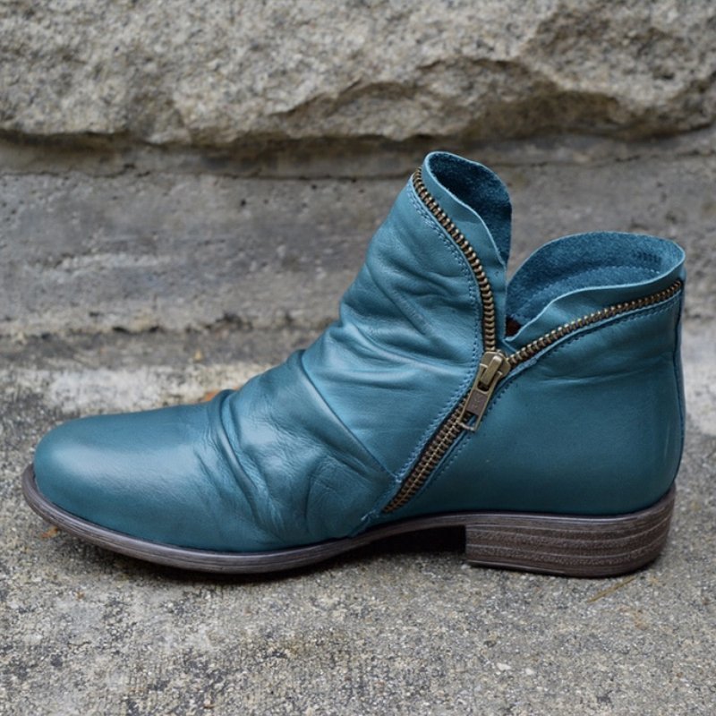 Tamina™ | Stylische Lederstiefel - 2075-D - Blau / 35