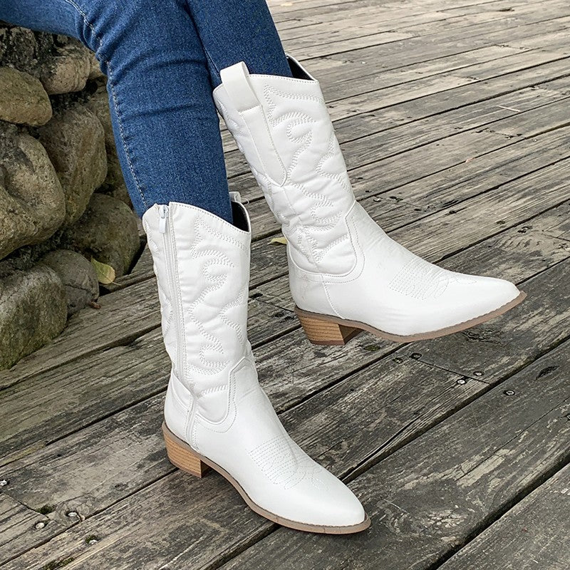 Ariela | Elegante Metallic-Cowboystiefel