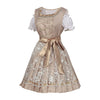 Elegantes Champagne Gold Dirndl mit Schürze und Bluse für das Oktoberfest