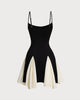 Zia | Schwarzes Slip-Minikleid