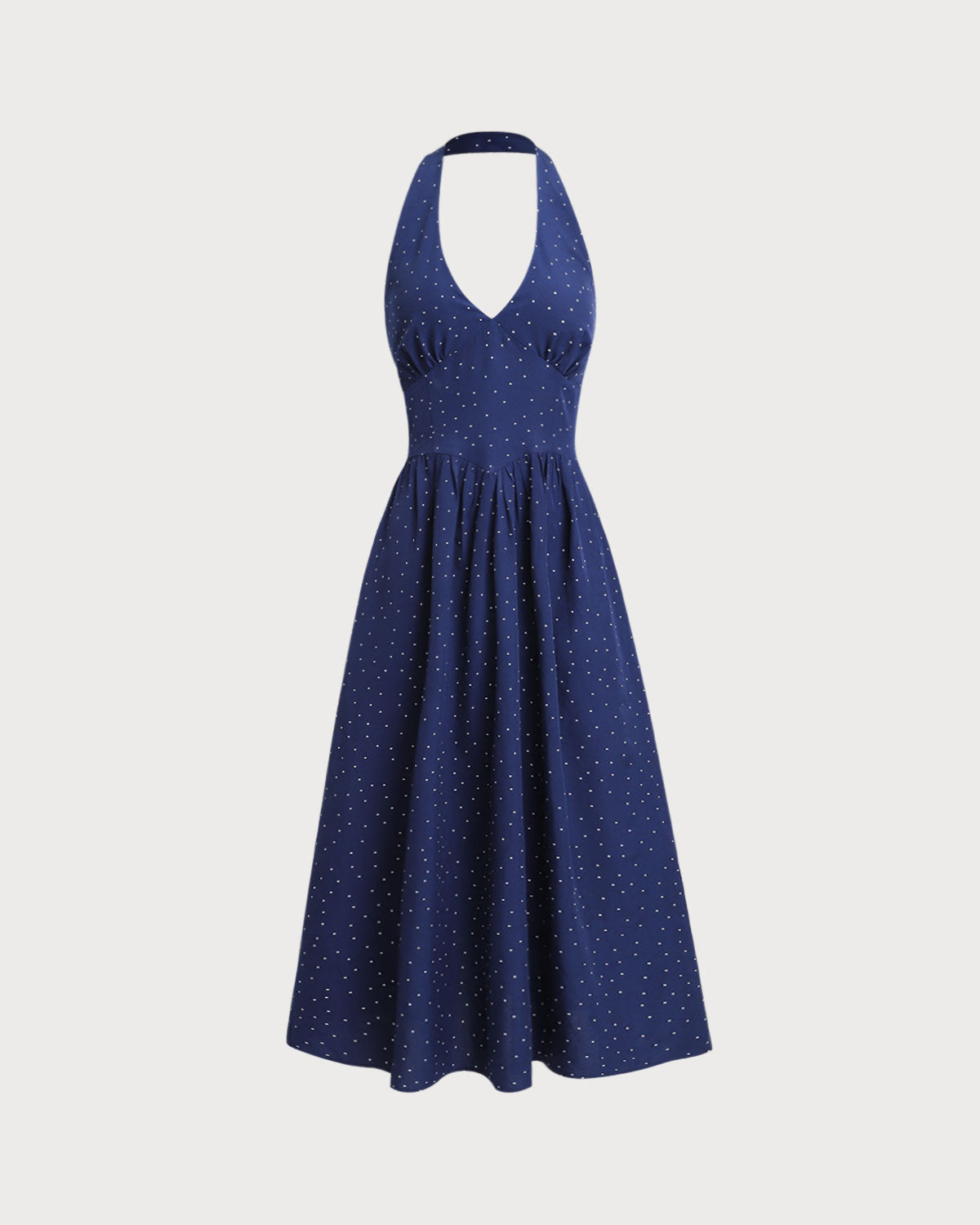 Vira | Blaues Neckholder-Maxikleid