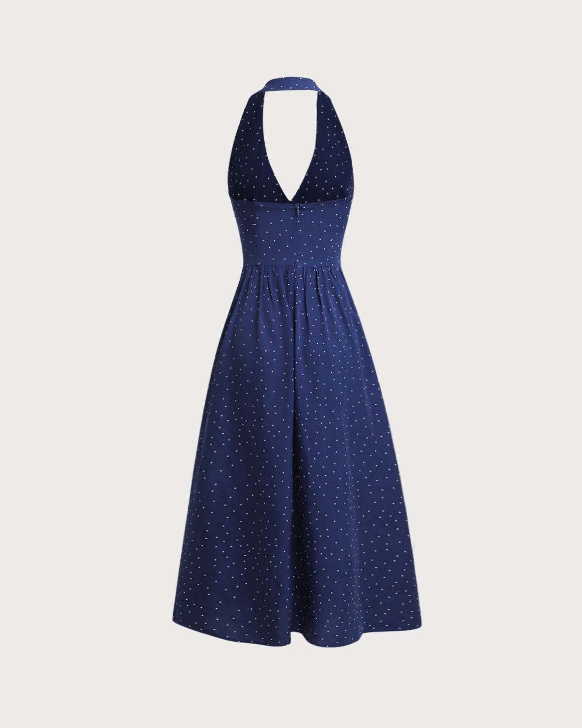 Vira | Blaues Neckholder-Maxikleid
