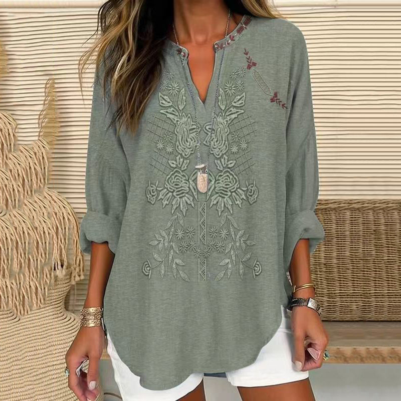 Kycce | Vintage-Bluse mit Blumenmuster