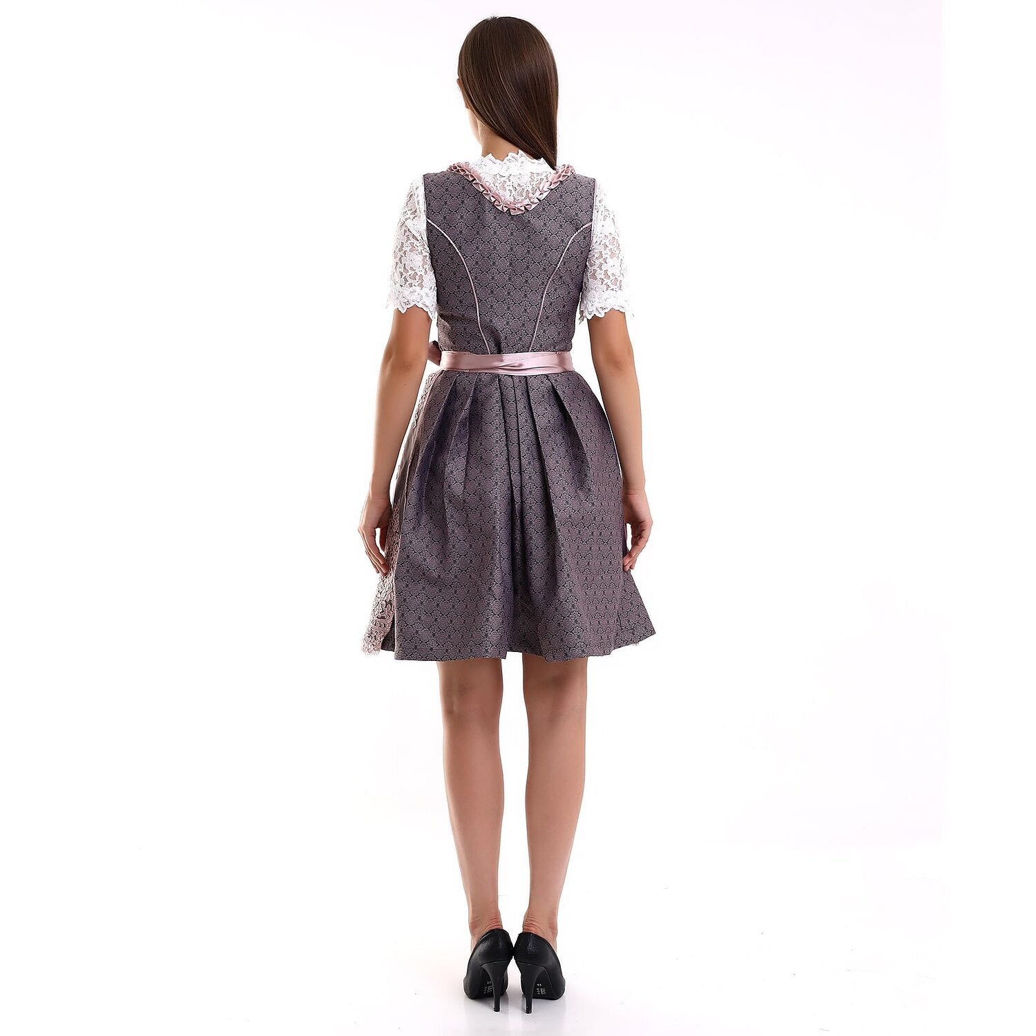 Lila besticktes Oktoberfest Dirndl-Set