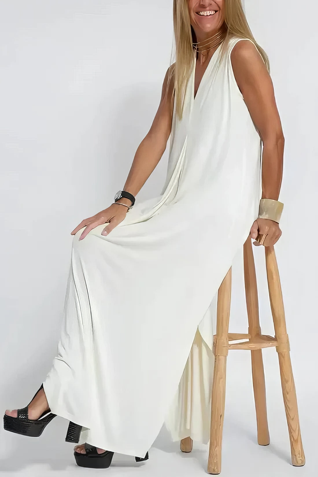 Charlotte | feminines langes Kleid mit eleganter Strickjacke