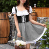Oktoberfest Dirndl Kostüm Set mit Schürze im Biermädchen-Stil