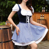 Oktoberfest Dirndl Kostüm Set mit Schürze im Biermädchen-Stil